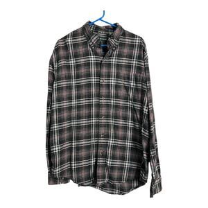 Bass XL Mens Grunge Flannel Shirt Button Down Distressed Gorpcore Utility Plaid